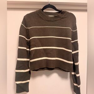 Z Supply Milan Stripe Sweater size M green and ivory